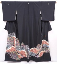 6309T12z1550 Japanese Kimono Silk ARTIST WORK TOMESODE Plum blossom