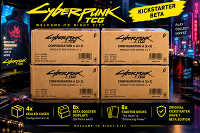 Cyberpunk TCG Beta Kickstarter 4x Sealed Case 8 Displays + 8 Starter Decks