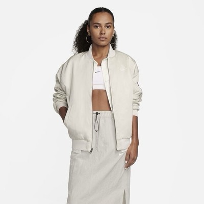 NWT $155 Nike Sportswear Reversible Varsity Bomber Jacket Beige XL DV7876-104