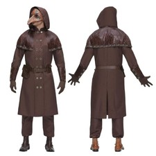 Spirit Medieval Plague Doctor Halloween Costume Size S/M Brown Coat Mask More