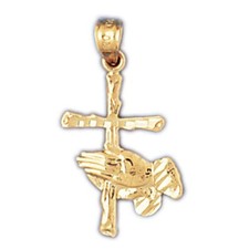 Cross Charm Pendant 14k Gold