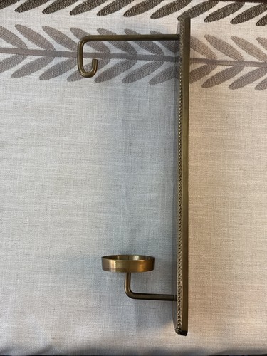2 Vtg Brass Wall Sconce Candle Holders WITH HOOKS TO HANG STAINED GLASS PANELS - Picture 17 of 24