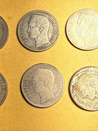 Venezuela 1 Bolivar Collection 6 Coins 1886 1936 1921 Look - Picture 9 of 10