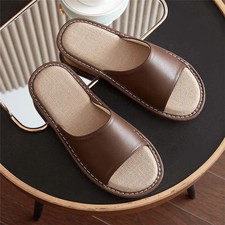 1Pair Soft Slippers Summer Slippers Quiet Flax Non-Slip Slippers Forindoor Orout
