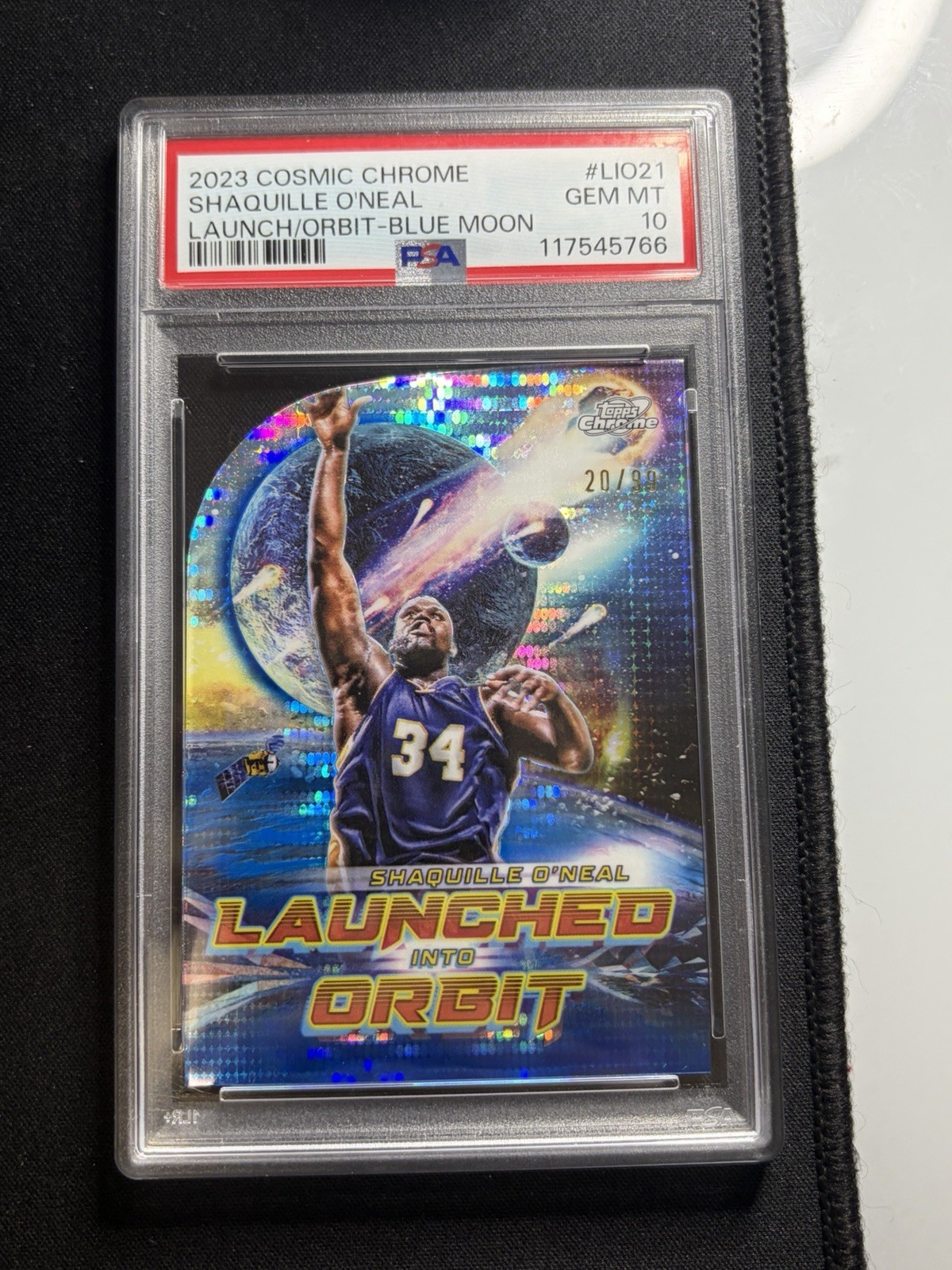 2023 Cosmic Chrome Shaquille O'Neal # LIO21 Launch/Orbit Blue Moon /99 PSA 10