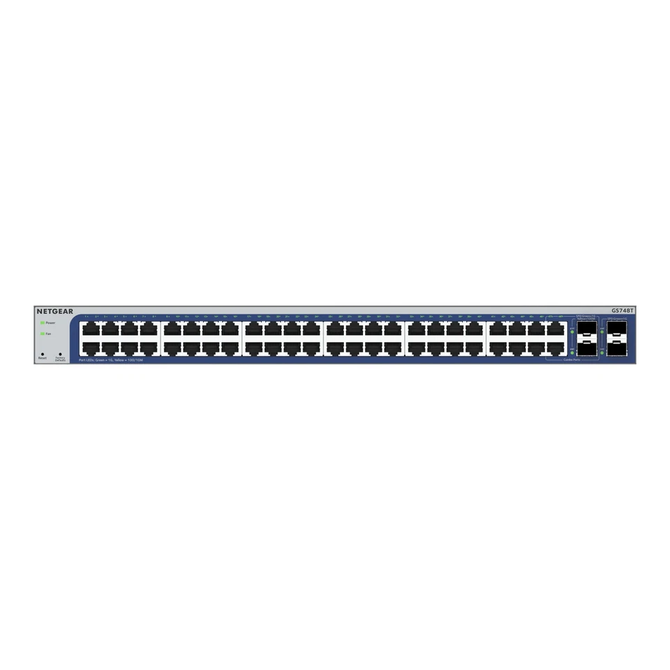 NETGEAR GS748T V6 Switch L3 Lite Smart 48 x 10/100/1000 + 2 x Gigabit SFP + 2 x - Bild 1 von 1