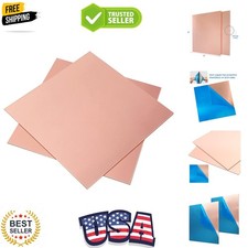 2 Pieces 99.9 Pure Copper Sheet, 6" x 6",18 Gauge1mm Thickness, Film Attache...