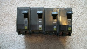 Square D QO Circuit Breakers    Lot Of 4