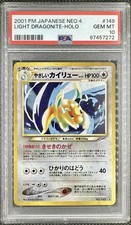 Pokemon Light Dragonite Neo Destiny Darkness And To Light - PSA 10 Swirl & Bleed