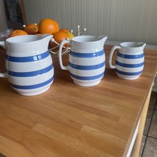 Trio 3 Vintage Staffordshire Chef Wear English large medium small jugs Pitchers 