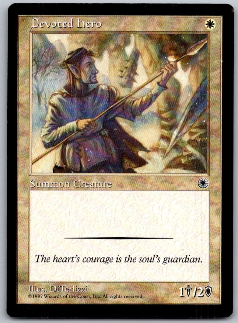 Devoted Hero 13 Common Starter 1999 Magic: The Gathering Lightly Played