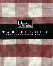 Var Size Shades of Red Gingham Checkered Vinyl Flannel Back Tablecloth by Elrene