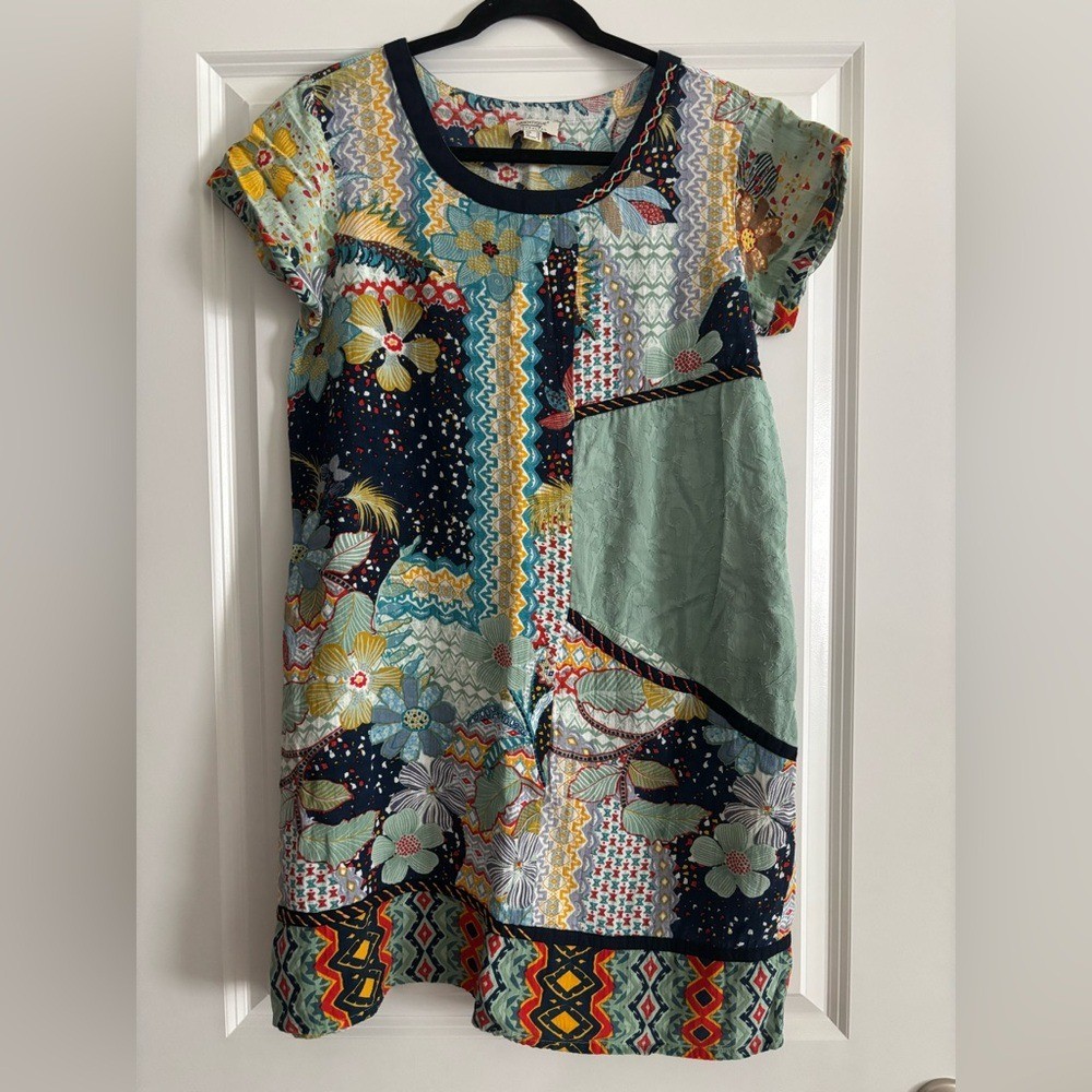 Orientique Lisbon Patchwork Knee Length Dress - image 3