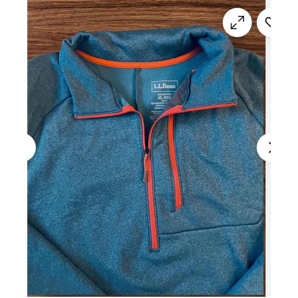 LL Bean Jacket Windproof Softshell Fleece Navy Po… - image 2