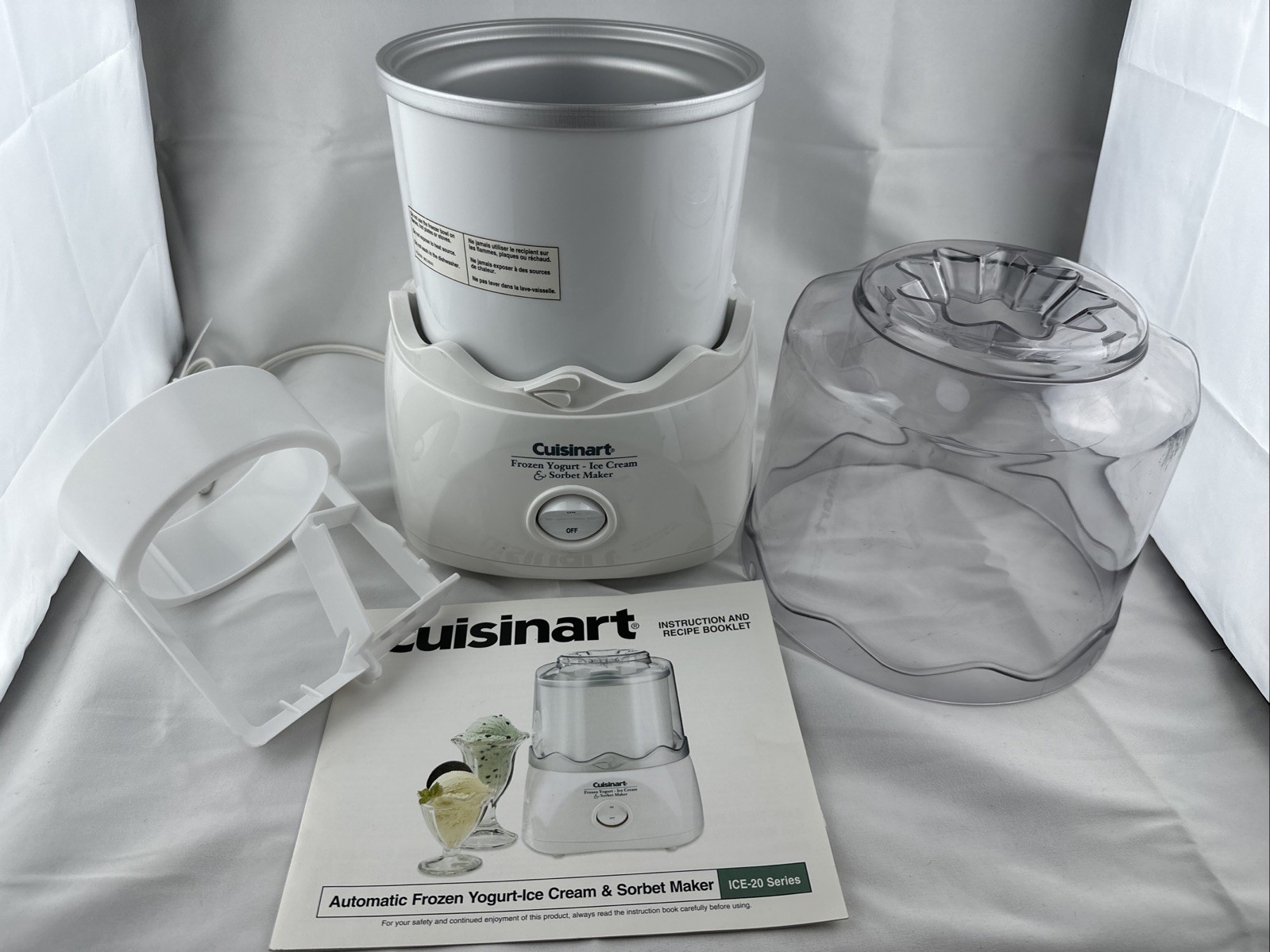 Cuisinart 1.5 Quart Frozen Yogurt Ice Cream Sorbet Maker Automatic ICE-20 Works