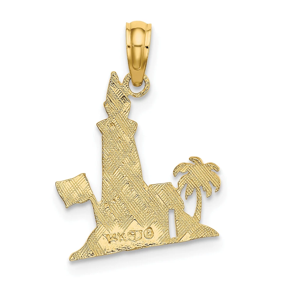 14k Southern Lighthouse with Palm Tree and Flag Charm D1352 - Image 4 of 4