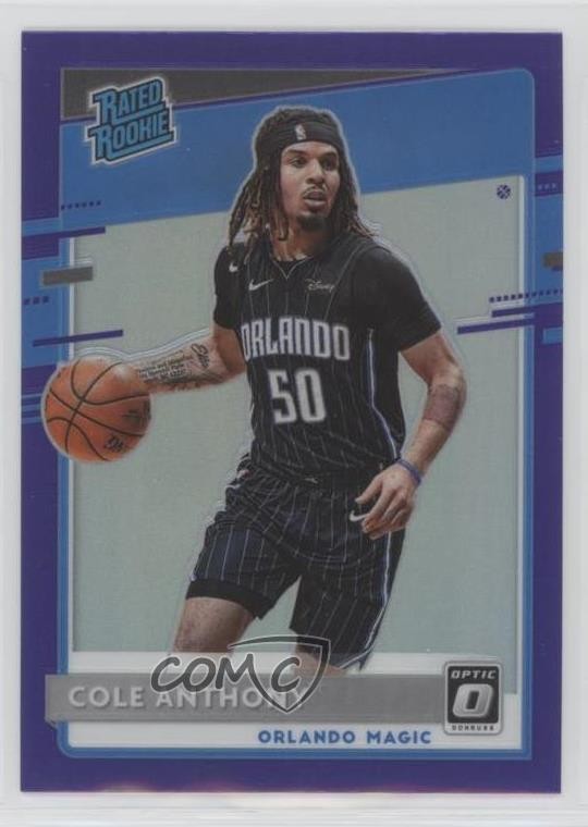 2020-21 Panini Donruss Optic Rated Purple Prizm Cole Anthony #165 Rookie RC 0j5i
