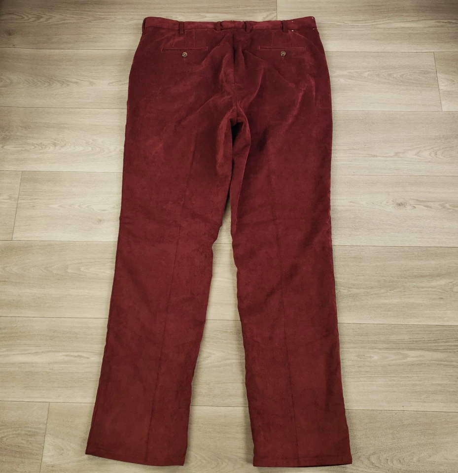 Pantalones de pana Peter Millar Nano Luxe para hombre 40 X 36 rojo frente plano pierna recta Foto 4 de 4
