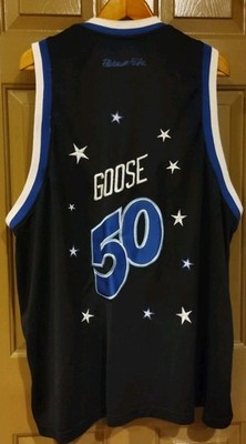 Black Harlem Globetrotters 50th Anniversary Goose #50 Jersey Platinum Fubu 4XL