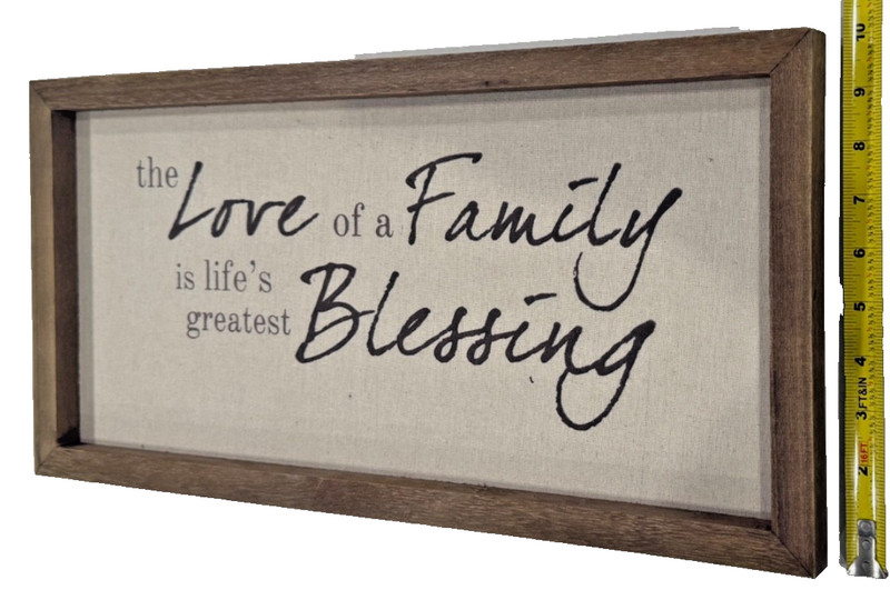 Rustic Wood Framed Wall Sign 10x20 Love of a Family Is Life’s Greatest Blessing