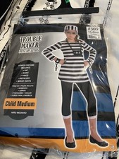 Trouble Maker Prison Jail Halloween Costume 6 Pieces Child Medium 8-10