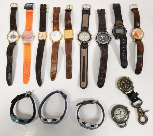 LOT VINTAGE MENS WATCHES Seiko, Cedar Creek, Dakota, Slava, Timex AS IS