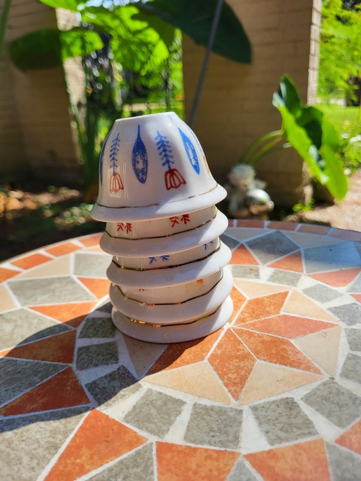 VTG 5 piece Ceramics Turkish Arabic Coffee Cups Set Gawa Cup Set Flower ...