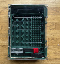 Battery Organizer Box Hard Case w/ Compartments, Clear Lid, Green, Electrical