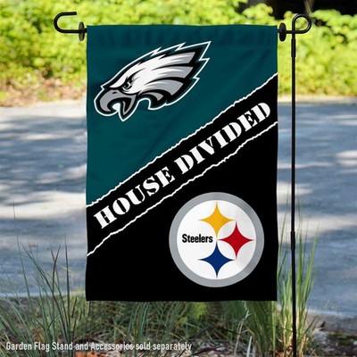 House Divided Eagles and Steelers Garden Flag and Yard Banner