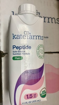 Kate Farms Organic Peptide 1.5 Nutrition Formula Plain 11oz, Case Of 12, Oct 26