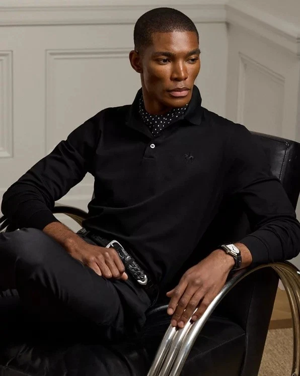 Ralph Lauren Purple Label Men's Long Sleeve Black Shirts for sale