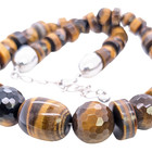 DESIGNER JAY KING STERLING SILVER TIGERS EYE LARGE BEAD 18-21" NECKLACE #DRW — photo 3