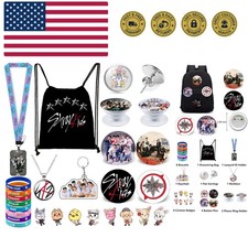 Stray Kids Gifts Set, Including Drawstring Bag Backpack, Necklace, Earrings, ...