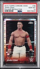 2015 TOPPS CHROME WWE PULSAR REFRACTOR #38 JOHN CENA 22/75 PSA 10