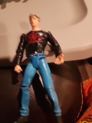 1999 Eric Bischoff Red Black Attack Action Figure WCW WWE AEW ToyBiz Gray Hair