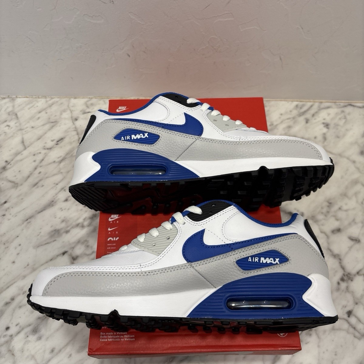 Nike Air Max 90 Men's Size 8 FN6843-100 White Game Royal Photon