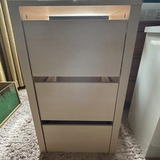 Grey 3 Drawer Chest of Drawers Freestanding Rectangular MDF/Chipboard Adults