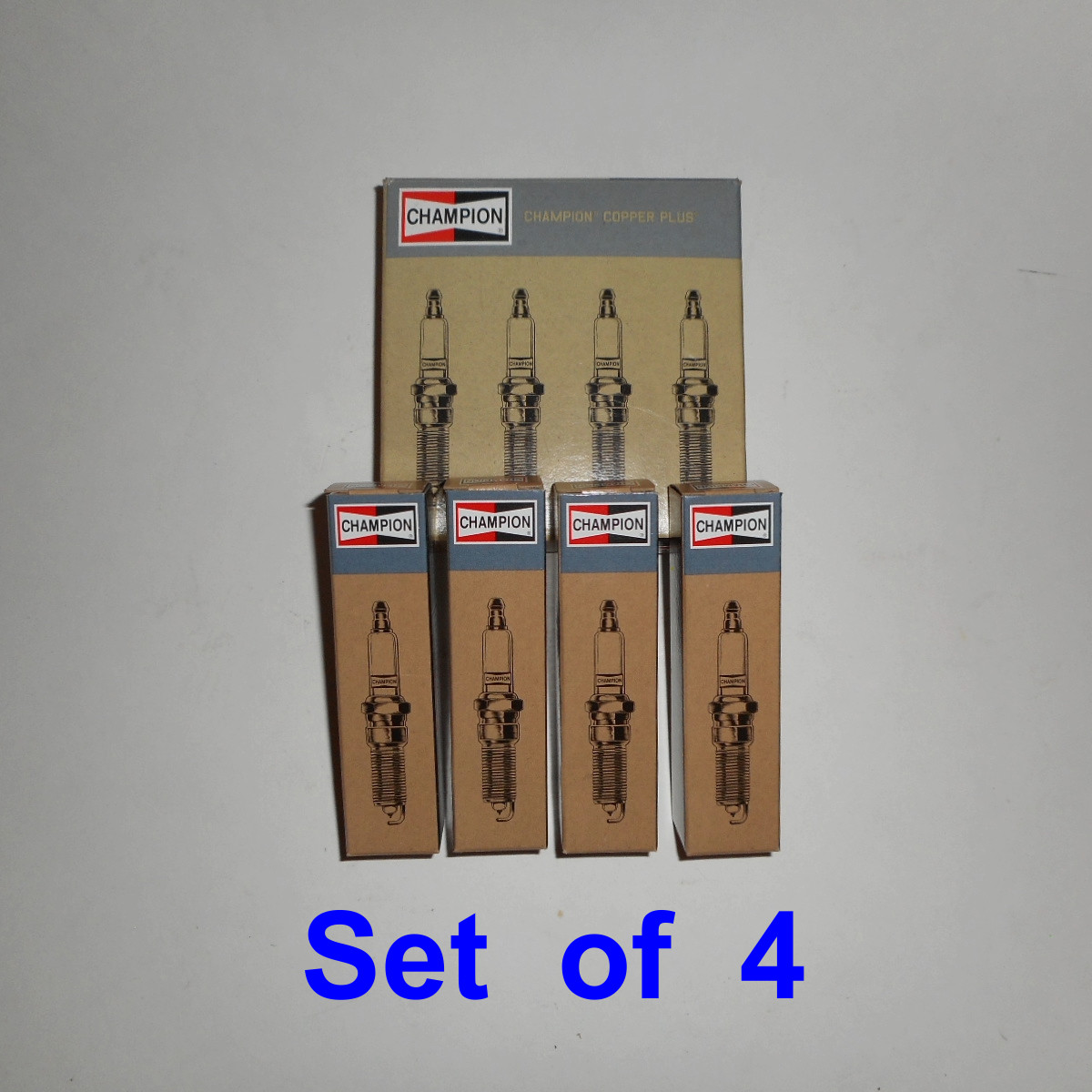 CHAMPION COPPER PLUS Spark Plugs REC12MCC4 446 Set of 4