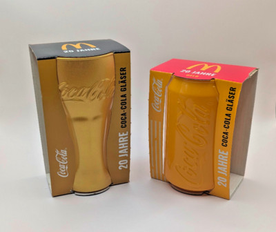 Mc Donald's Cola Gläser 2025 2 Set NEU Limited Edition Glas Limitiert Gold Gelb