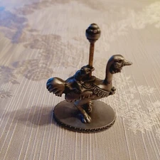 Vintage Hudson Fine Pewter Carousel Animal Ostrich Raccoon? Figure USA 1984