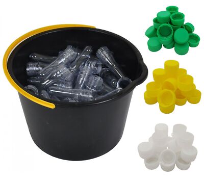 100x Petling Geocaching 12,6 cm mit 100 Deckel Rohling Petlinge Wasserdicht