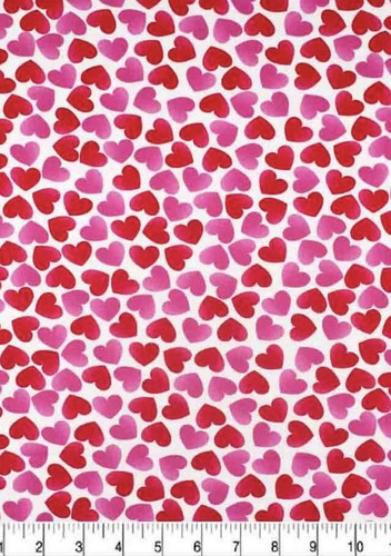 TELA FAT QUARTER HEARTS ROSA Y ROJO CORAZONES BLANCOS VALENTÍN 100% ALGODÓN ENVÍO GRATUITO - Imagen 4 de 10