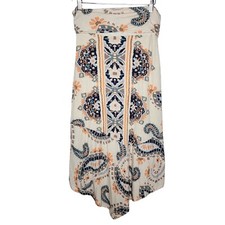 Maeve Anthropologie Medium Paisley Asymmetrical Multicolored Flowy Skirt