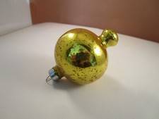 Vintage Mercury Glass Gold Lantern Christmas Ornament Made in USA