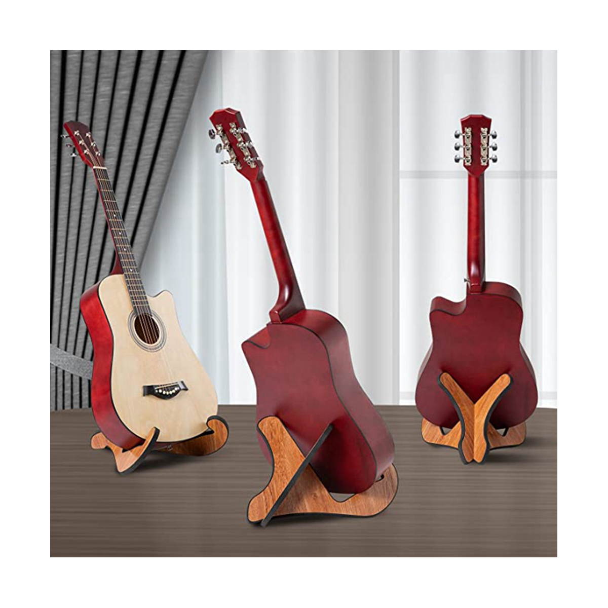 Wooden Guitar Stand for Acoustic Electric Classical Bass Guitar N2L9