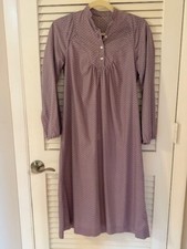 Vintage Lavender Ditsy Print Midi Popover Dress, Cotton Blend, Boho Size PXS