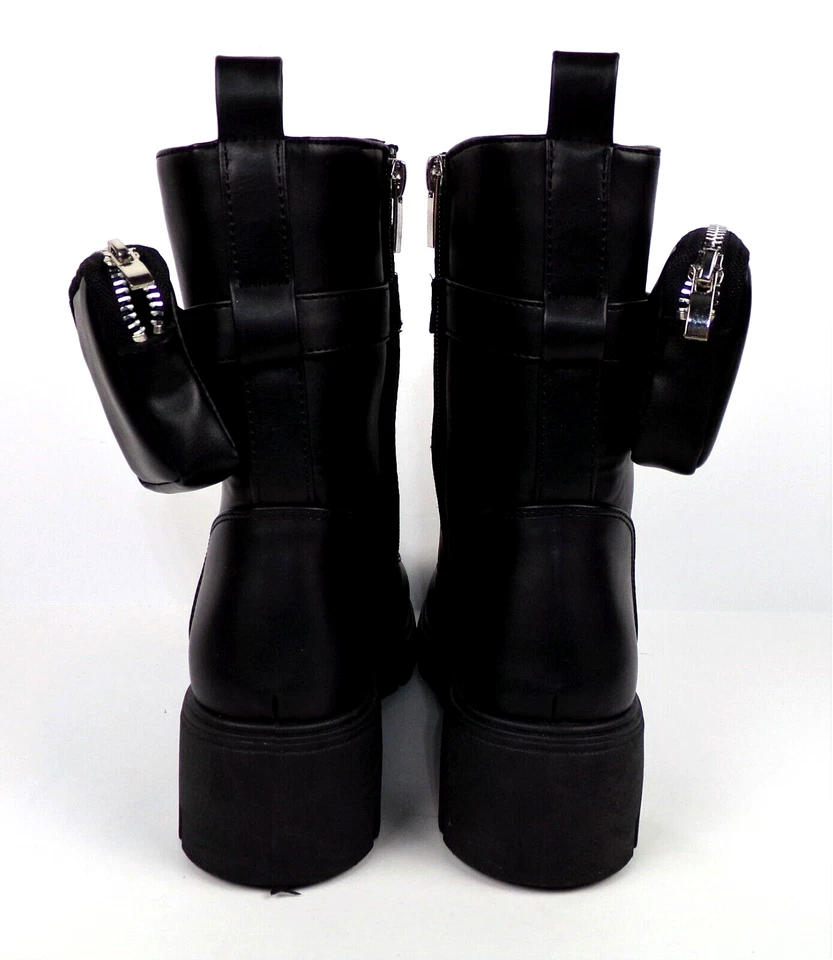 Qupid Renley-30 Combat Boots Black US Women's size 7, UK 5 - Image 3 of 4