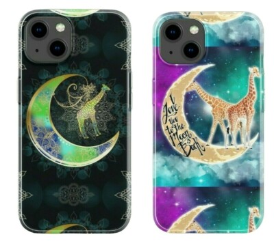 Handyhülle Giraffe Mond personalisieren bedruckt & kompatibel mit allen Handyhüllen