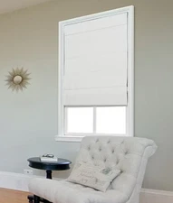 Quinn Cordless Light-Filtering Roman Shade - White, Various Sizes