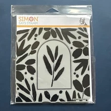 NEW! Simon Says Stamp-ARCHED GREENS  BACKGROUND Rubber Stamp, Abstract , 6" X 6"